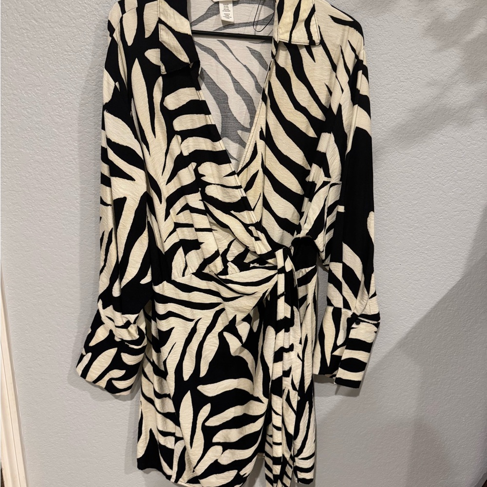 H&M Black and White Zebra Print Mini Dress